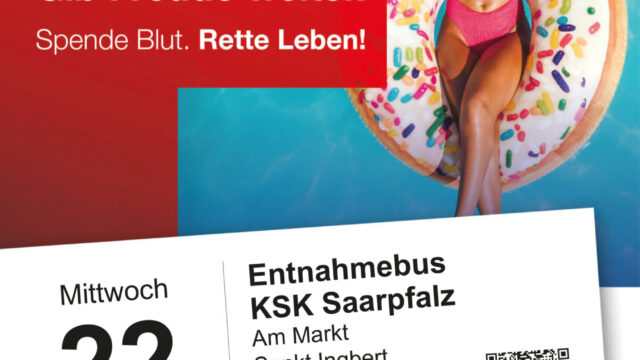 DRK-Blutspendemobil hält am 22. Juli auf dem Marktplatz in St. Ingbert 3 Aktuelles aus St. Ingbert | Bild: Stadt St. Ingbert Summervibes: Gib Freude weiter – spende Blut. Rette Leben!