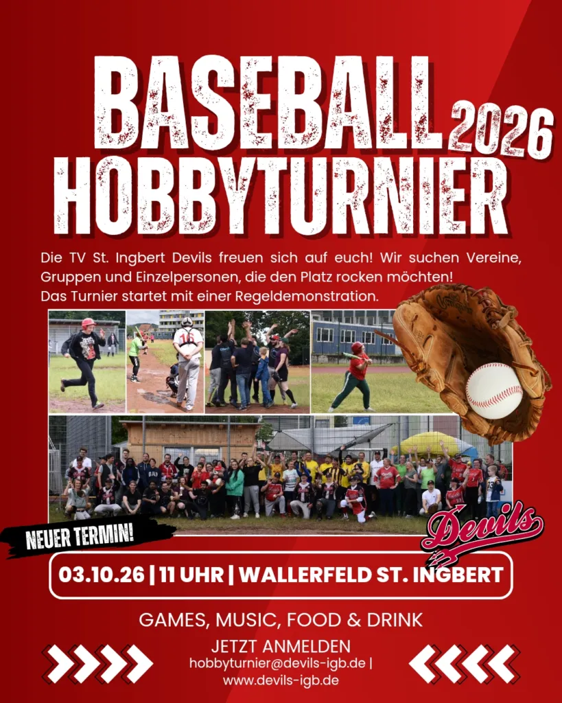 Baseball-Hobbyturnier in St. Ingbert: Neuer Termin am 3. Oktober nach Hitzeabsage 1 Aktuelles aus St. Ingbert News & Nachrichten