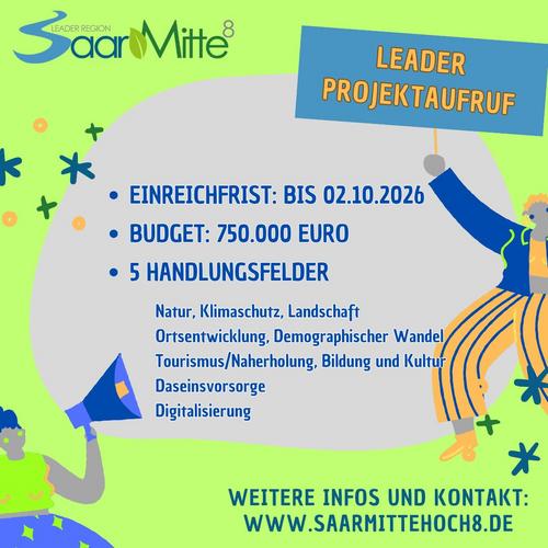 LEADER-Förderung: 750.000 Euro für Projekte in der Region SaarMitte 2 Aktuelles aus Illingen | Bild: Gemeinde Illingen Di, 14. Juli 20266. LEADER-Projektaufruf