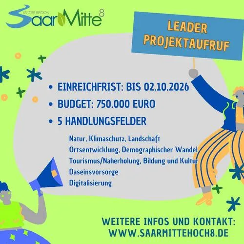 LEADER-Förderung: 750.000 Euro für Projekte in der Region SaarMitte