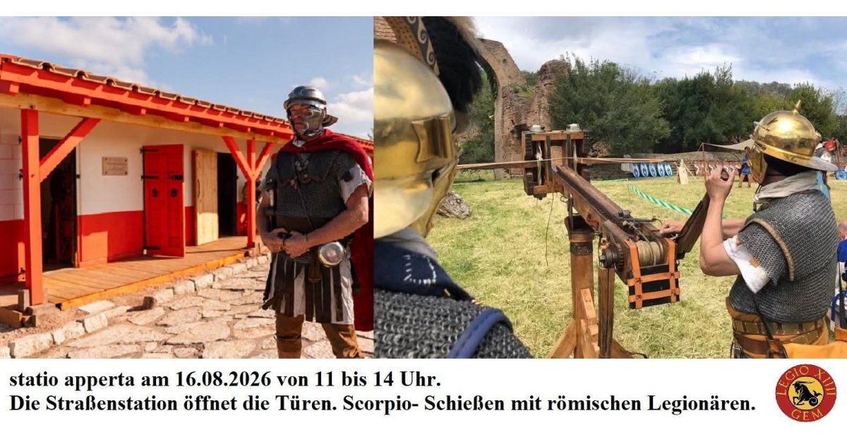 Römischer Verein öffnet Straßenstation bei Ottweiler 1 Aktuelles aus Ottweiler | Bild: Stadt Ottweiler Die Legio lädt ein