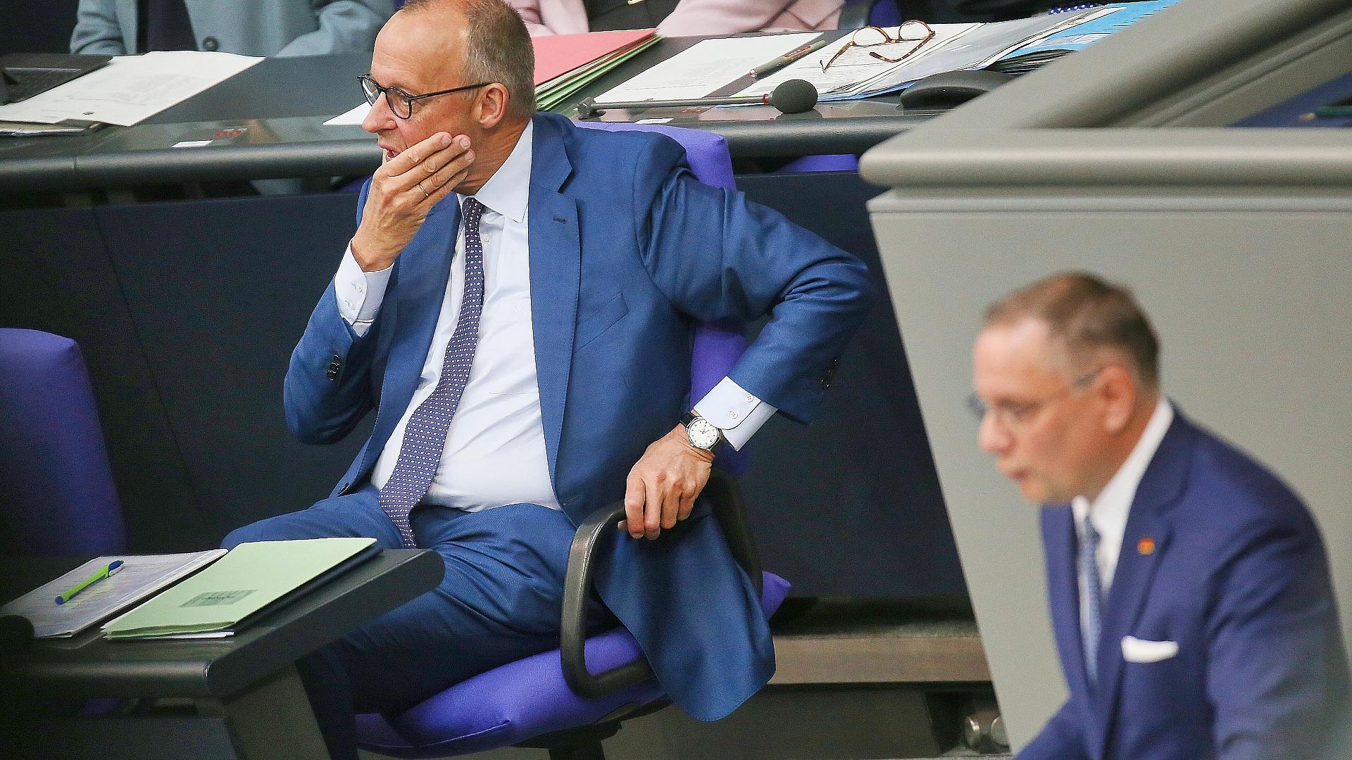 Yougov: Union fällt bundesweit auf 18 Prozent 1 Friedrich Merz und Tino Chrupalla (Archiv)
