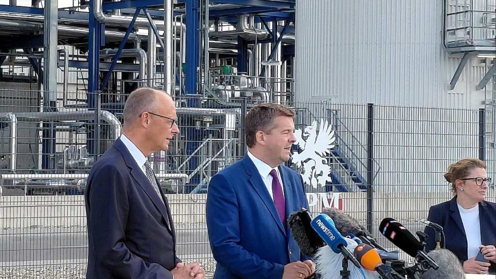 Friedrich Merz und Sven Schulze am 03.09.2026