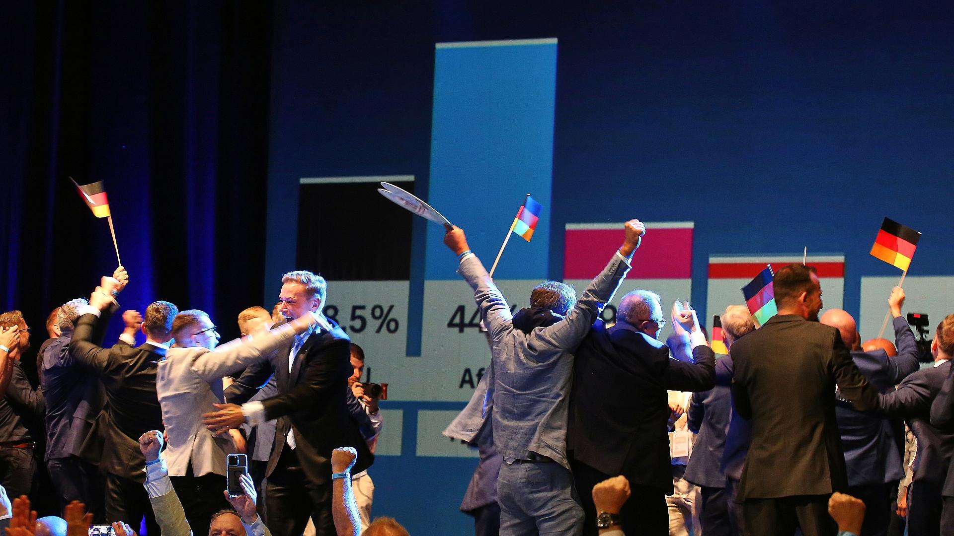 Ergebnis: AfD in Sachsen-Anhalt bei 43,8 Prozent - BSW drin 1 AfD-Wahlparty am 06.09.2026