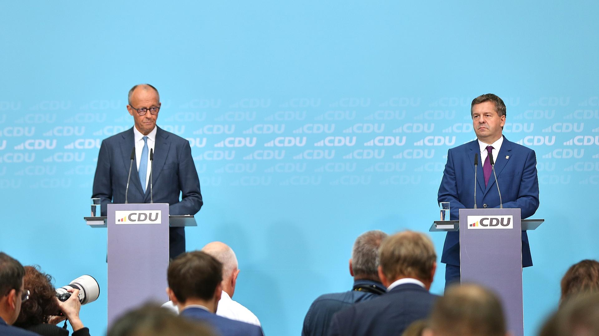 Merz verspricht nach Wahlschlappe in Sachsen-Anhalt "Konsequenzen" 1 Friedrich Merz und Sven Schulze am 07.09.2026