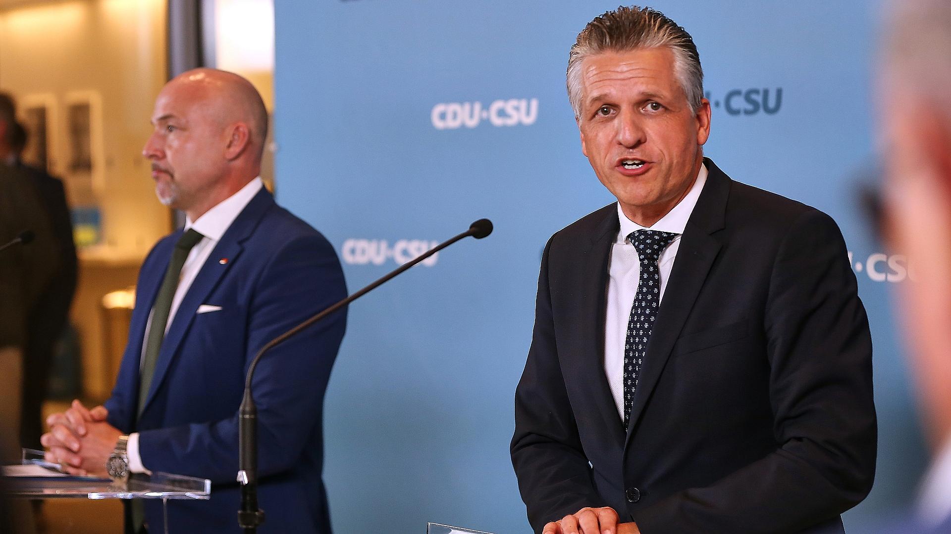 Union lehnt neue Debatte über Reformen nach Sachsen-Anhalt-Wahl ab 1 Alexander Hoffmann und Thorsten Frei am 07.09.2026