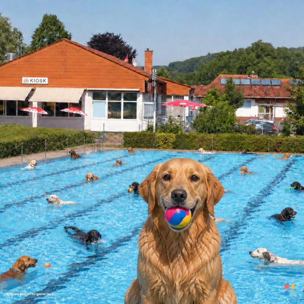 Bild: Gemeinde Gersheim Saisonende im Freibad und Badetag für Hunde