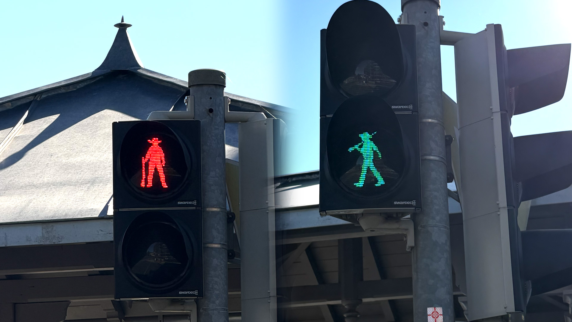 Cowboy-Ampel in Radebeul erinnert an Partnerschaft mit St. Ingbert 1 Aktuelles aus St. Ingbert | Bild: Stadt St. Ingbert Cowboy-Ampel erinnert in Radebeul an die Freundschaft mit St. Ingbert