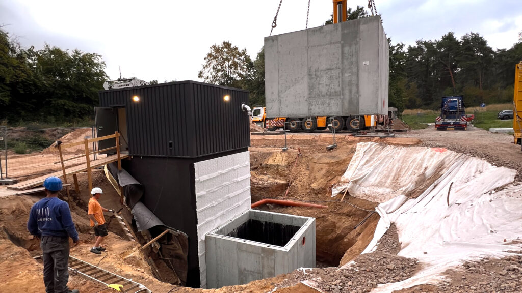 Aktuelles aus St. Ingbert | Bild: Stadt St. Ingbert Sanierung der Pumpstation Sengscheid: Neuer Abwassersammelschacht wird gesetzt