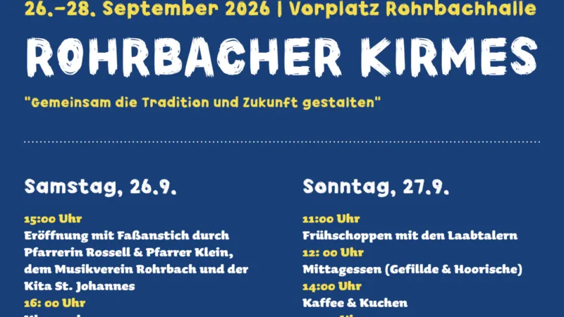 Rohrbacher Kirmes 2026 findet Ende September statt