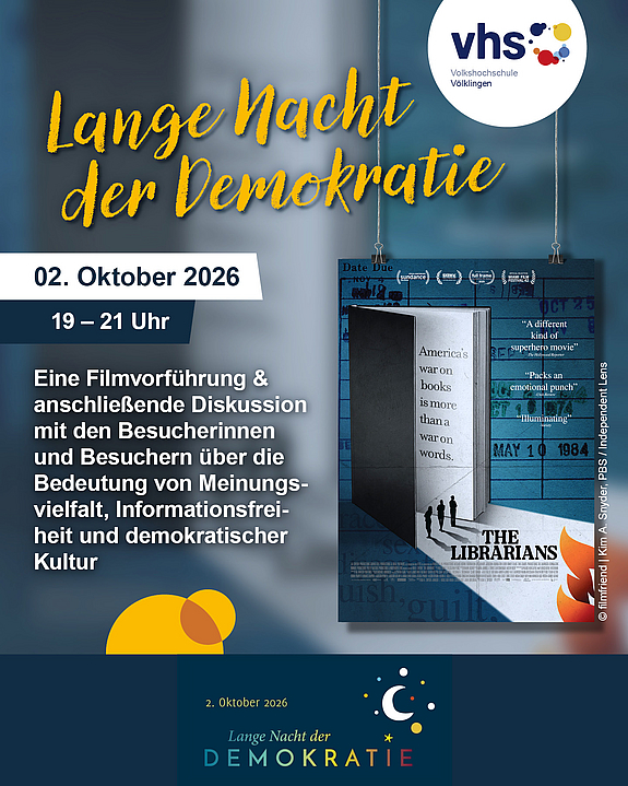Filmvorführung „The Librarians“ in Völklingen mit anschließender Diskussion 1 Aktuelles aus Völklingen | Bild: Stadt Völklingen Filmvorführung „The Librarians“ und Diskussion