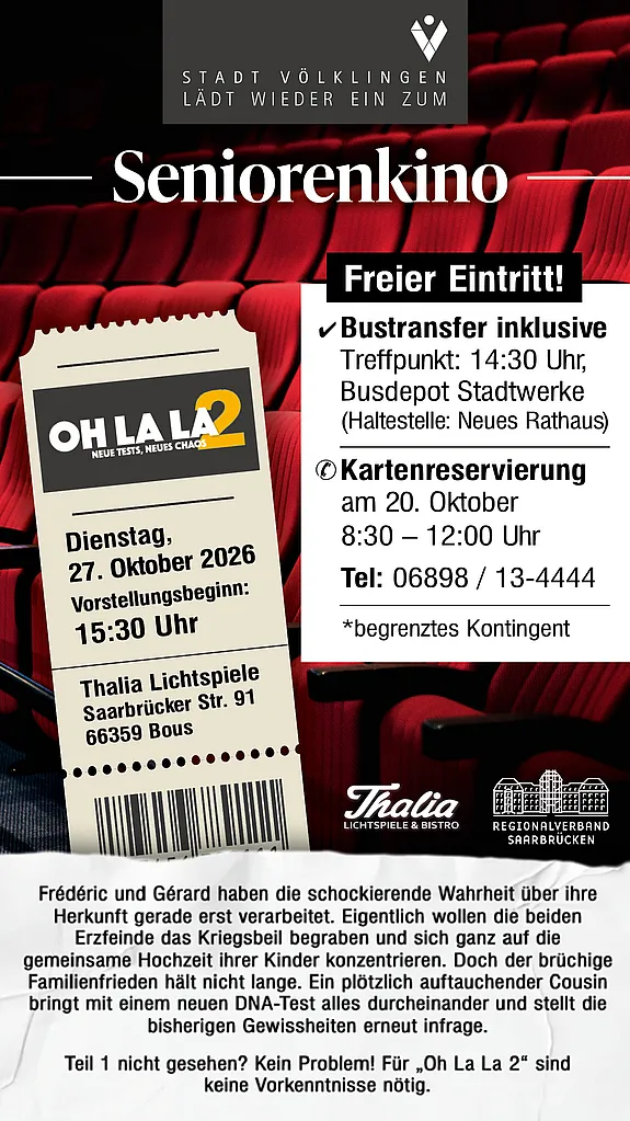 Seniorenkino in Völklingen: Stadt lädt zu Filmvorführung nach Bous ein 10 Seniorenkino in Völklingen: Stadt lädt zu Filmvorführung nach Bous ein