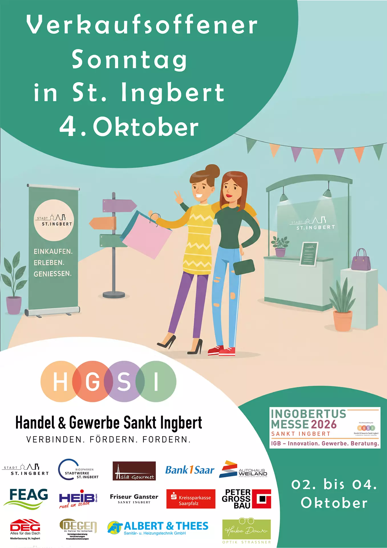 Verkaufsoffener Sonntag in St. Ingbert zur Ingobertusmesse 1 Aktuelles aus St. Ingbert | Bild: Stadt St. Ingbert Verkaufsoffener Sonntag – bummeln, entdecken und einkaufen