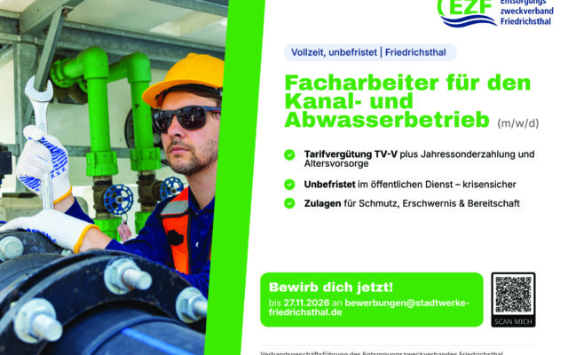 Facharbeiter (m/w/d) für den Kanal- und Abwasserbetrieb