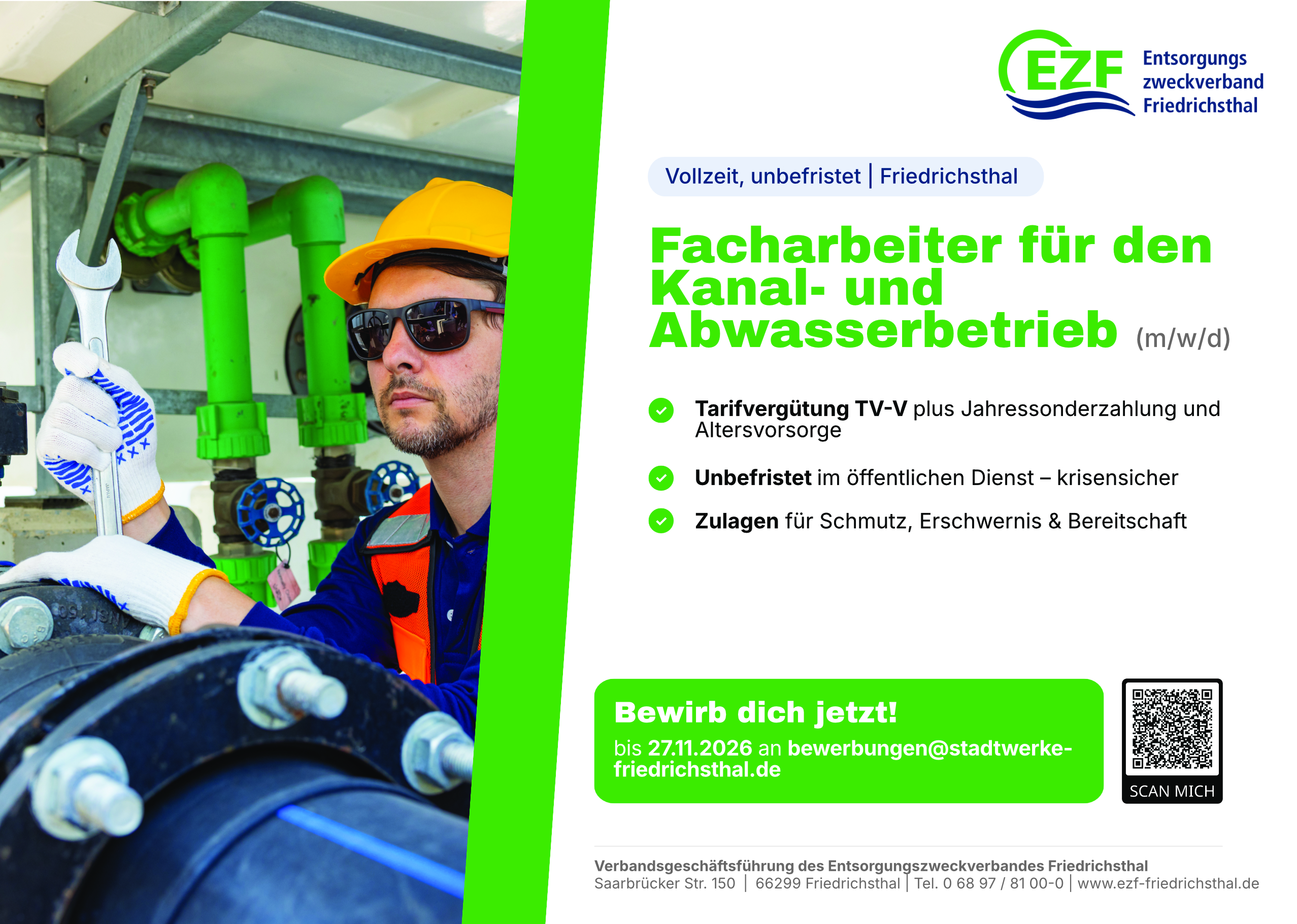 Facharbeiter (m/w/d) für den Kanal- und Abwasserbetrieb