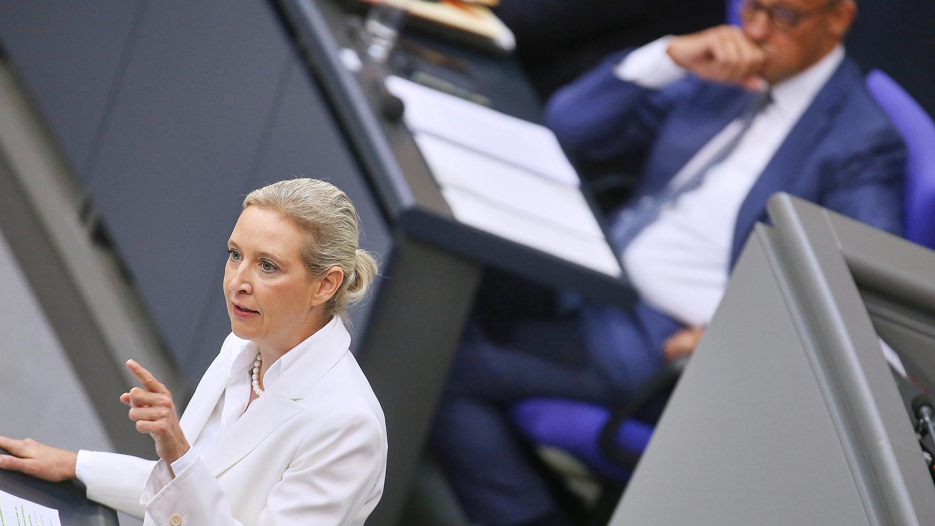 Infratest: AfD weiter deutlich vor Union 1 Alice Weidel und Friedrich Merz (Archiv)