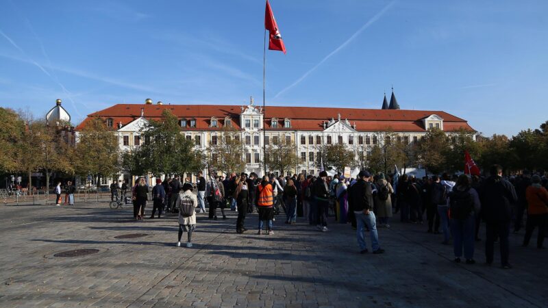 Neuer Landtag von Sachsen-Anhalt erstmals zusammengekommen 4 Anti-AfD-Protest vor dem Landtag von Sachsen-Anhalt am 06.10.2026