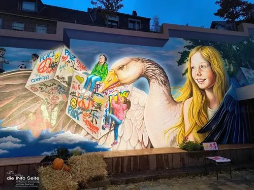 Einweihung von Lichtanlage und Graffiti am Platz der Kinderrechte 1 Aktuelles aus Spiesen-Elversberg Herbstlich(t): Licht und Kunst trotzen dem Wetter